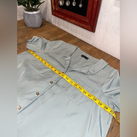 📍💚 Cherry Bobin – Sage Green Tencel Blouse – Size M - Picture 5 of 9